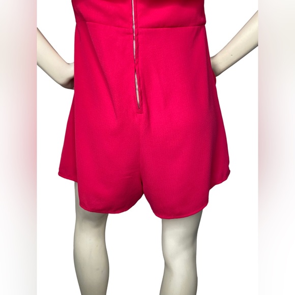 NWOT. SHINESTAR Pink Off Shoulder Flounce Sleeve Romper With Pockets - Picture 14 of 14
